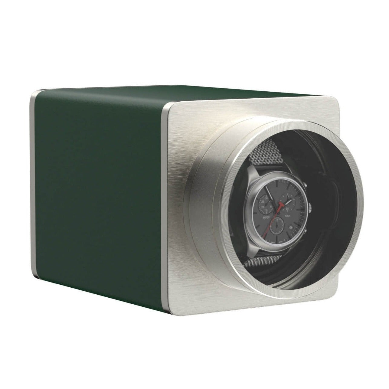 Remontoir de montre unique pour montres automatiques en cuir végétalien moteurs Mabuchi silencieux pour voyage - Hulk vert