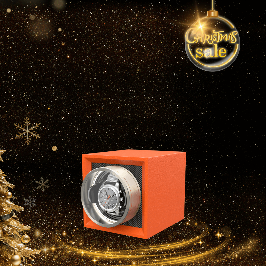 Single Watch Winder for Automatic Watches - Flame Orange