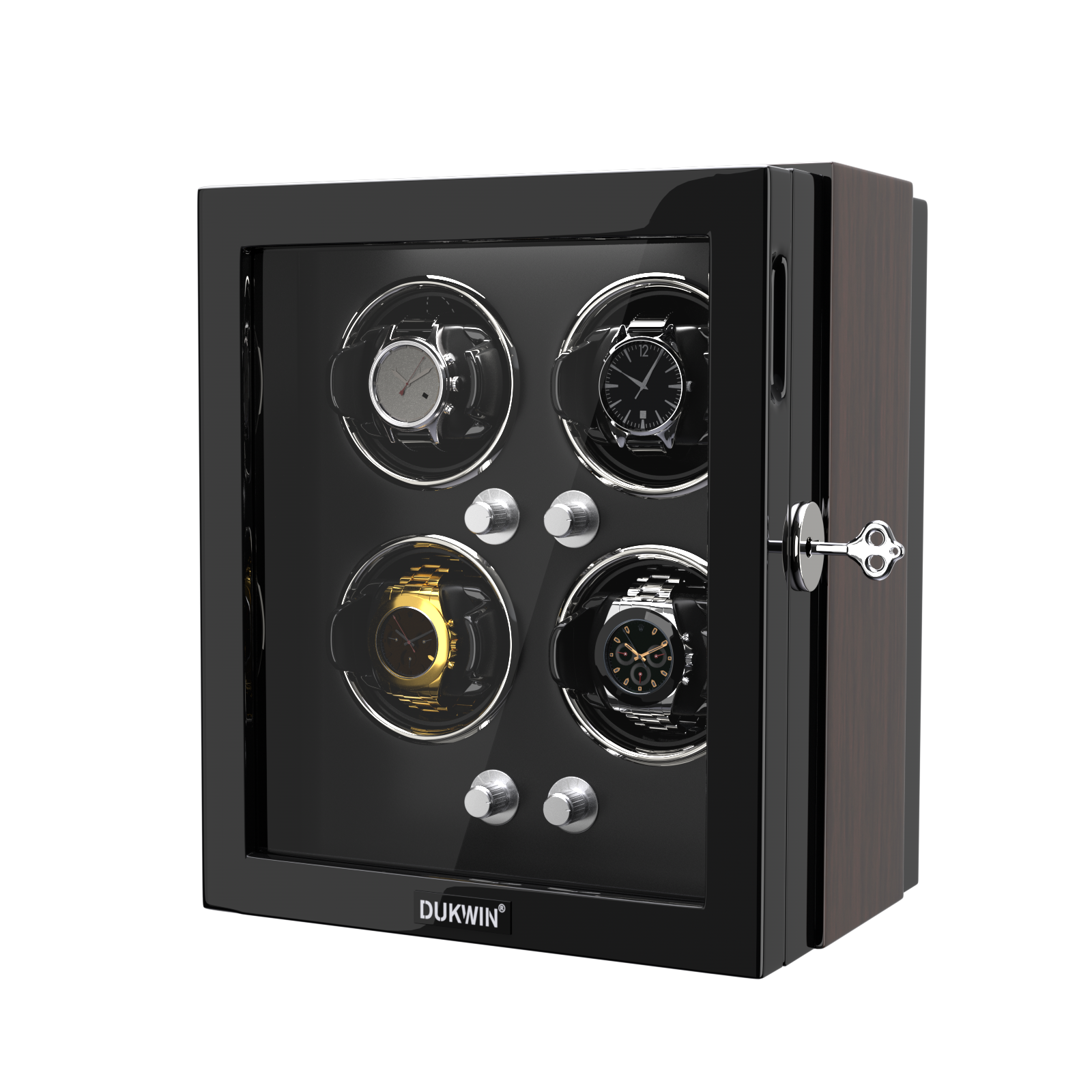 Remontoirs de montres Quad pour 4 montres automatiques, moteurs Mabuchi silencieux avec serrure