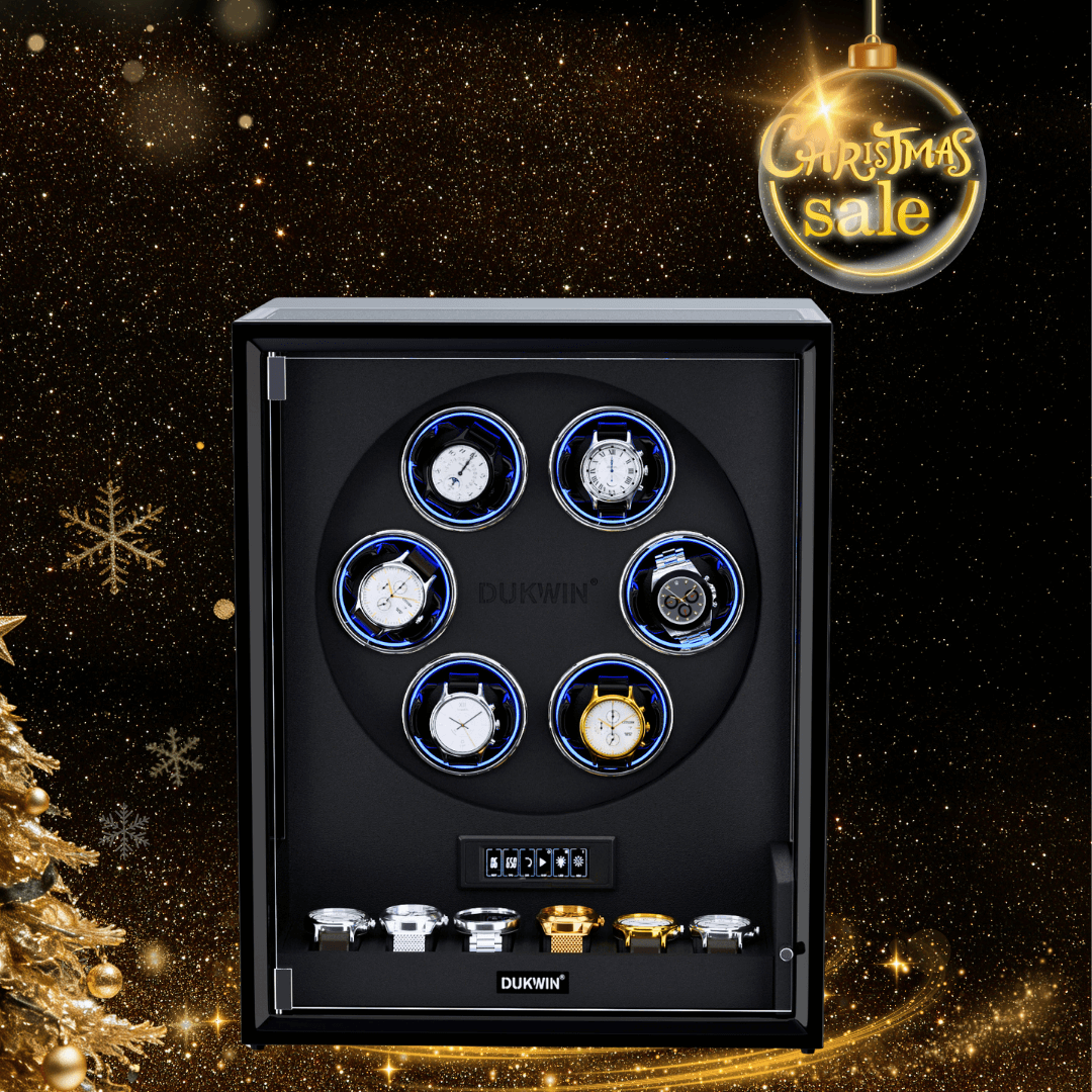 VIRTUOSO – Premium 6 Watch Winder with Fingerprint Lock & Extra Storage - Black