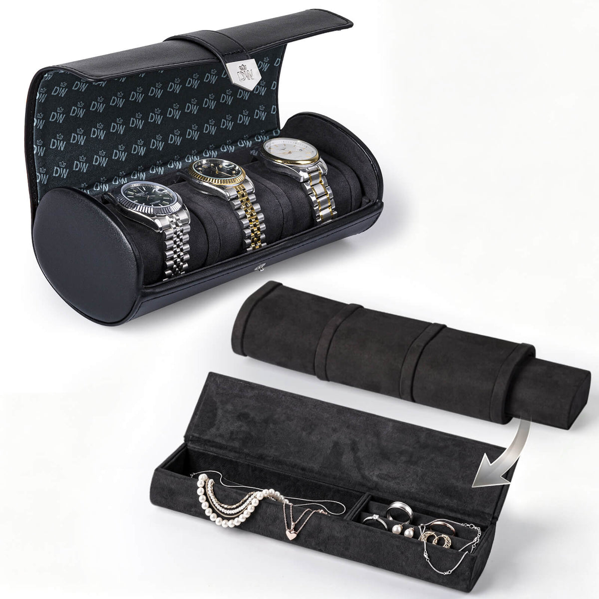 Remontoir 6 + 6 montres avec rangements supplémentaires Aurora Blue Light