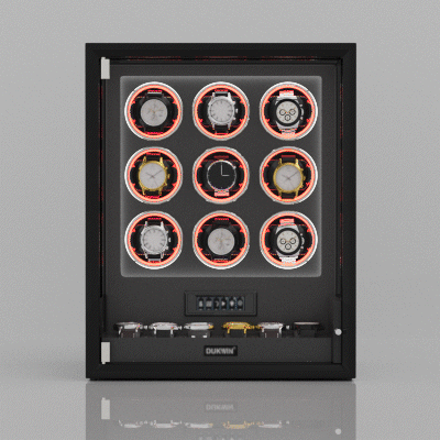 VIRTUOSO – Premium 9 Watch Winder with Fingerprint Lock & Extra Storage - Black