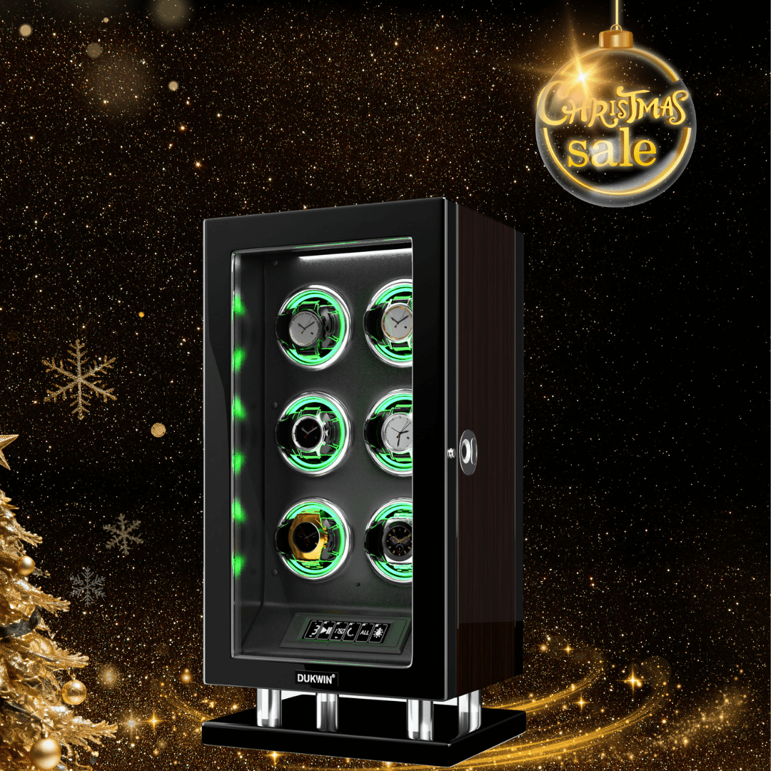 Special Edition- 6 Watch Winder with Upgraded Fingerprint Entry RGB Light Mabuchi Motors