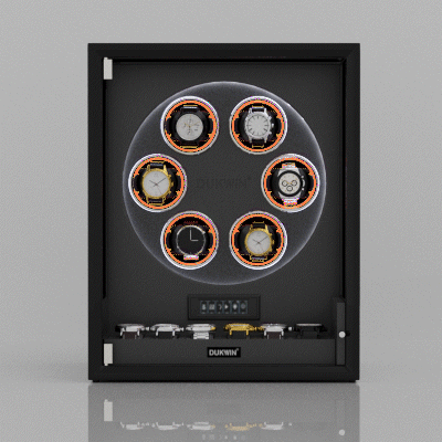 Watch Winder with Fingerprint Unlock RGB Lighting One-of-a-kind Patented Design