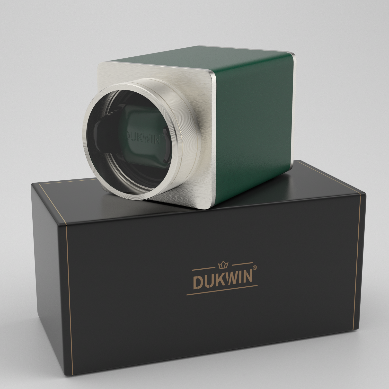 Single Watch Winder for Automatic Watches Vegan Leather Quiet Mabuchi Motors for Travel- Hulk Green