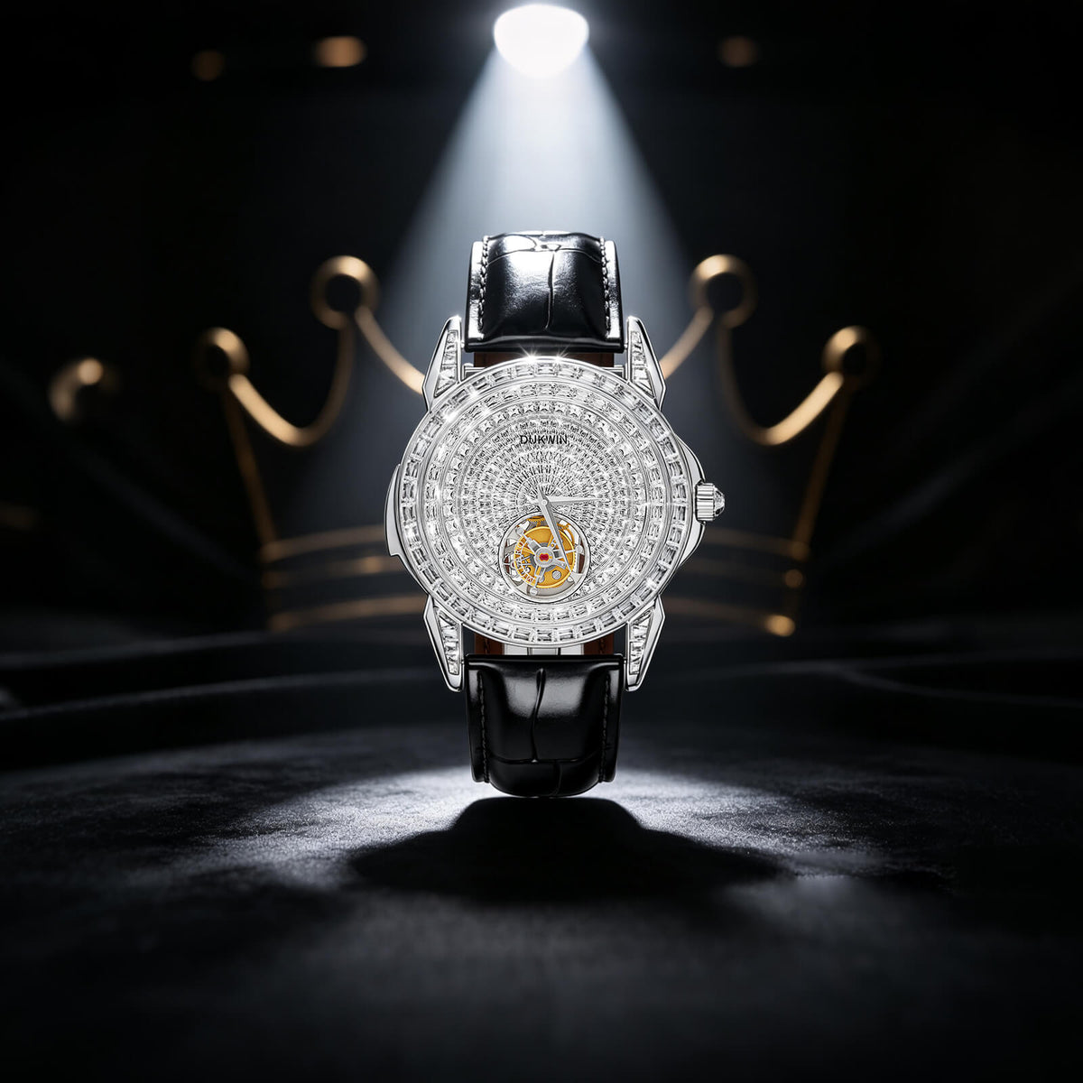 Sovereign Eye Tourbillon - Montre mécanique automatique l Montre de luxe pour hommes en zircone taillée à la main