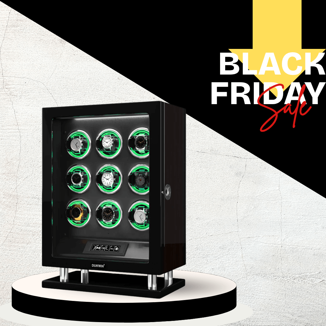 Édition spéciale - Remontoir de 9 montres avec empreinte digitale améliorée, déverrouillage de la lumière RVB, grande boîte de montre