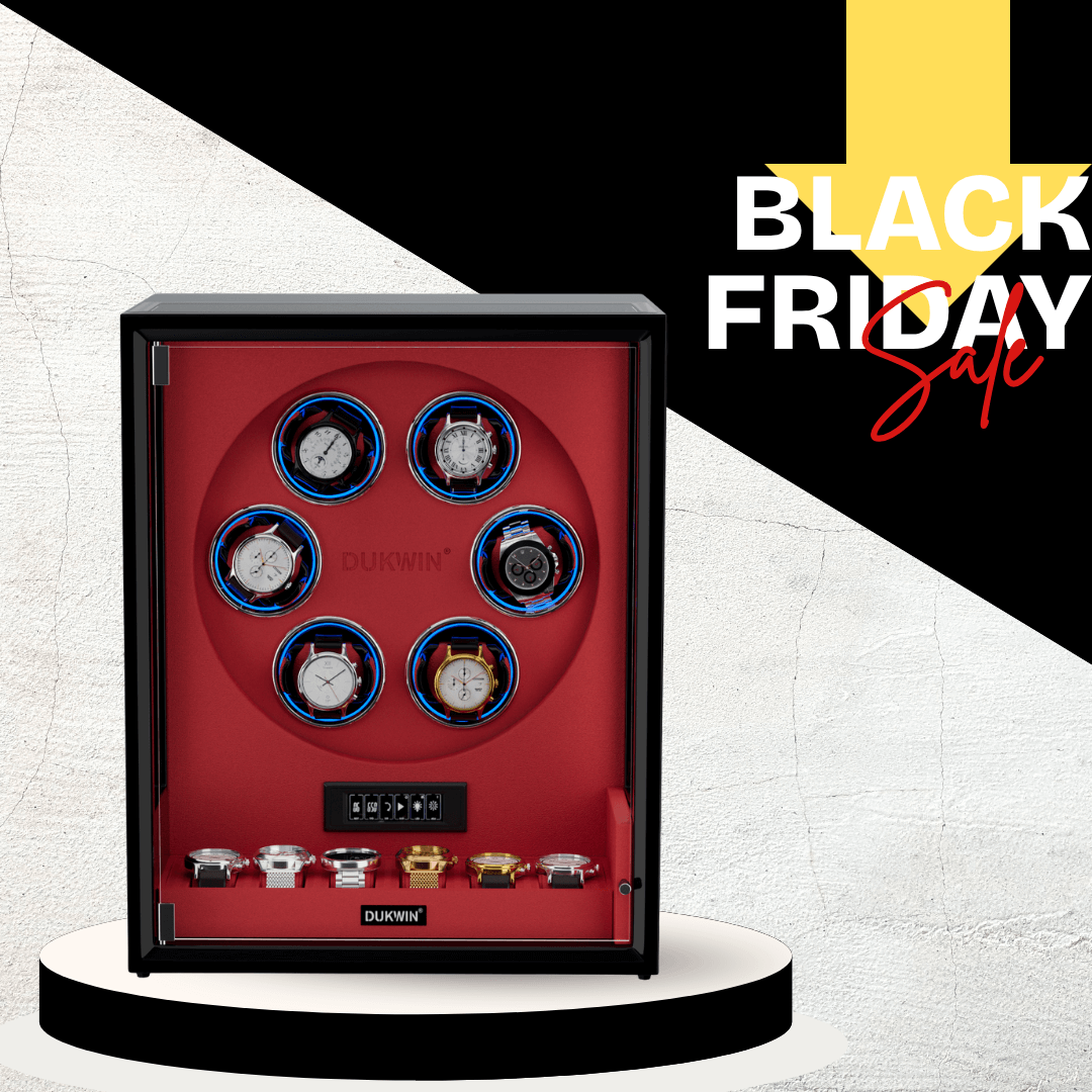 Verrouillage D'empreinte Digitale 3 Remontoirs De Montres Avec Télécommande LCD De Stockage Supplémentaire De 4 Montres - Noir