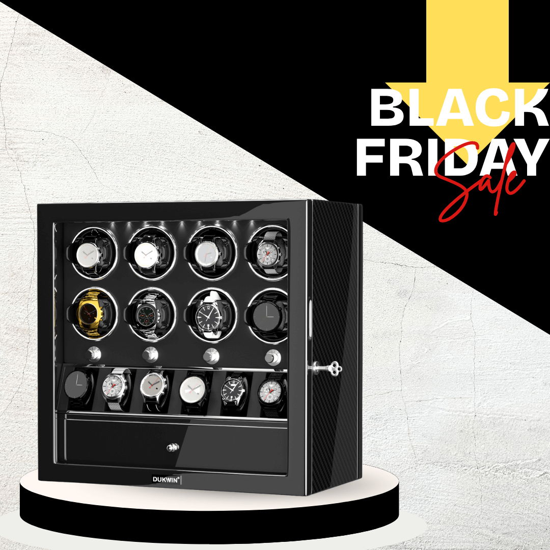 8 remontoirs de montres pour montres automatiques avec 6 étuis de rangement – Fibre de carbone