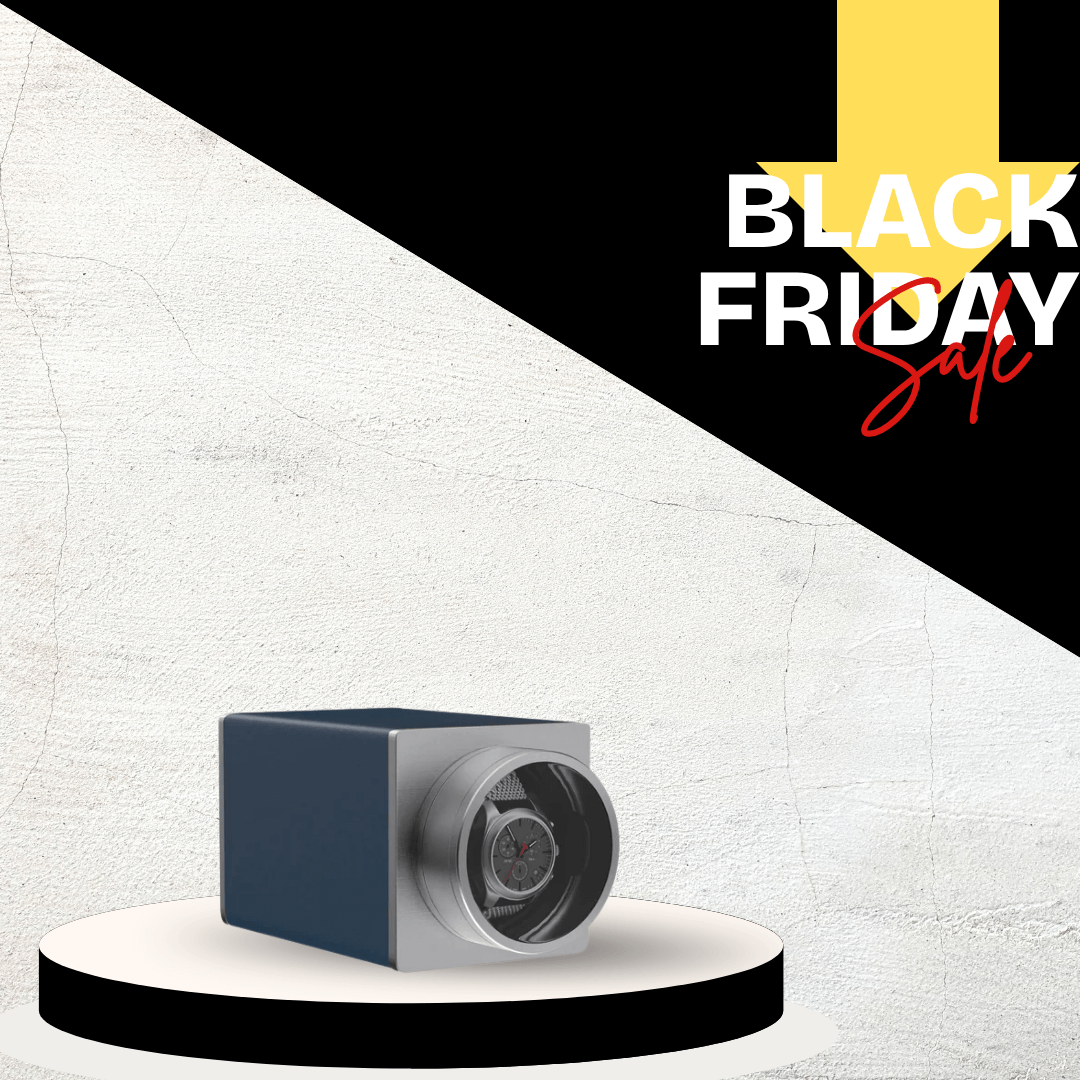 Remontoir de montre unique pour montres automatiques en cuir végétalien moteurs Mabuchi silencieux pour voyage - Orange flamme