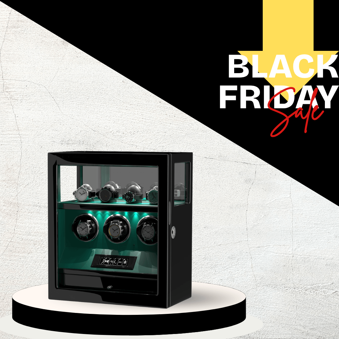 Verrouillage D'empreintes Digitales 3 Remontoirs De Montres Avec Télécommande LCD De Stockage De Montres Supplémentaire - Vert