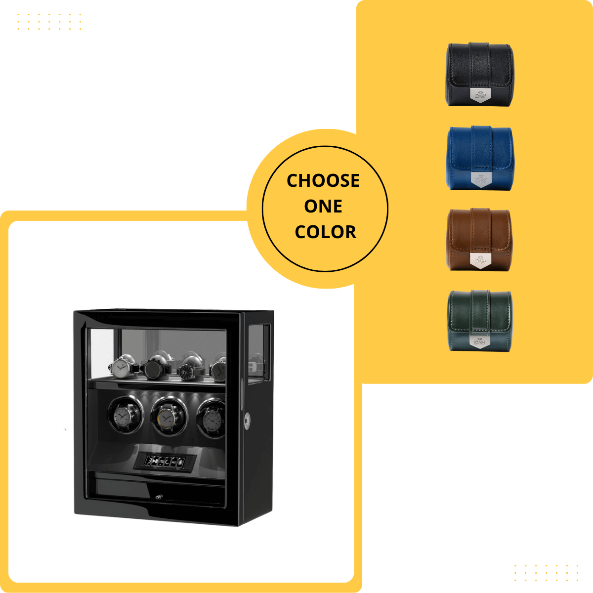 Remontoir 6 + 6 montres avec rangements supplémentaires Aurora Blue Light