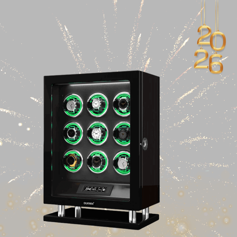 Édition spéciale - Remontoir de 9 montres avec empreinte digitale améliorée, déverrouillage de la lumière RVB, grande boîte de montre