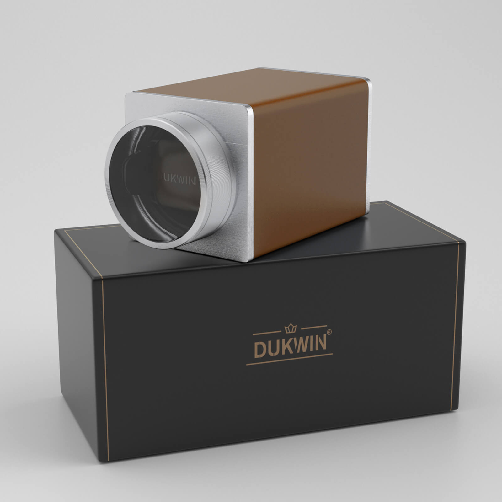 Remontoir de montre unique pour montres automatiques en cuir végétalien moteurs Mabuchi silencieux pour voyage - Orange flamme