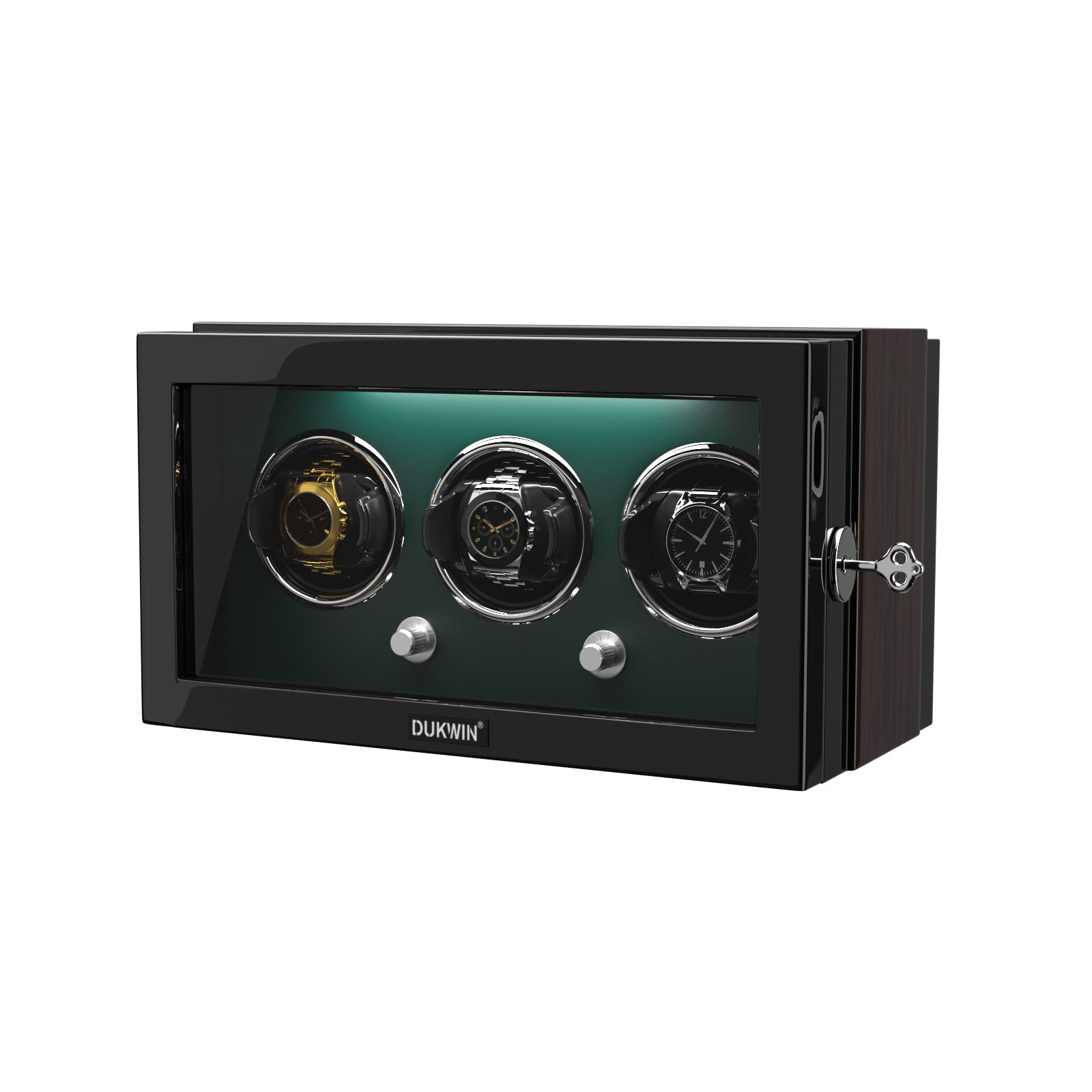 Triple Watch Winder for Automatic Watches with Quiet Mabuchi Motor -  Green