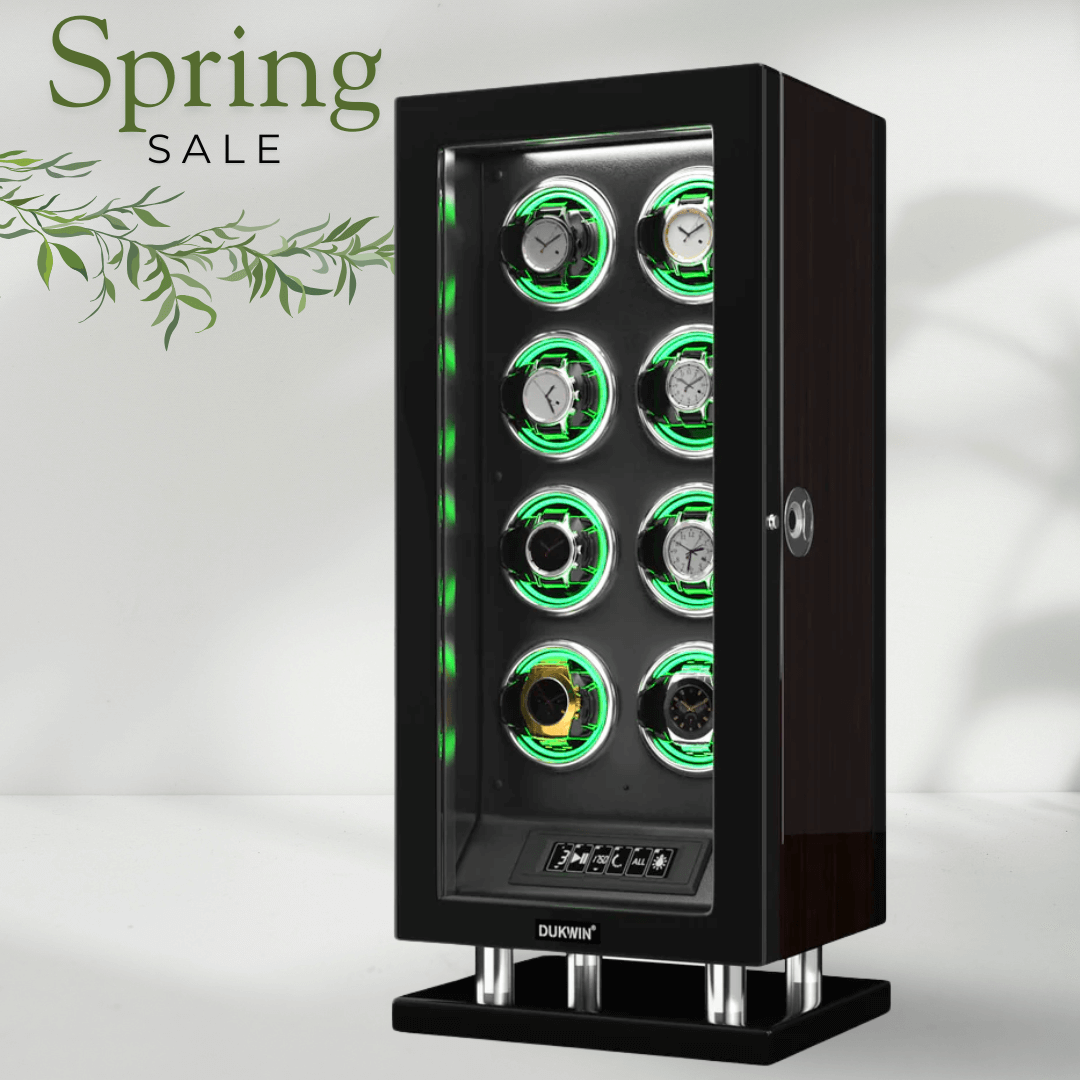 Special Edition- 8 Watch Winder with Fingerprint Entry RGB Light LCD Remote Control