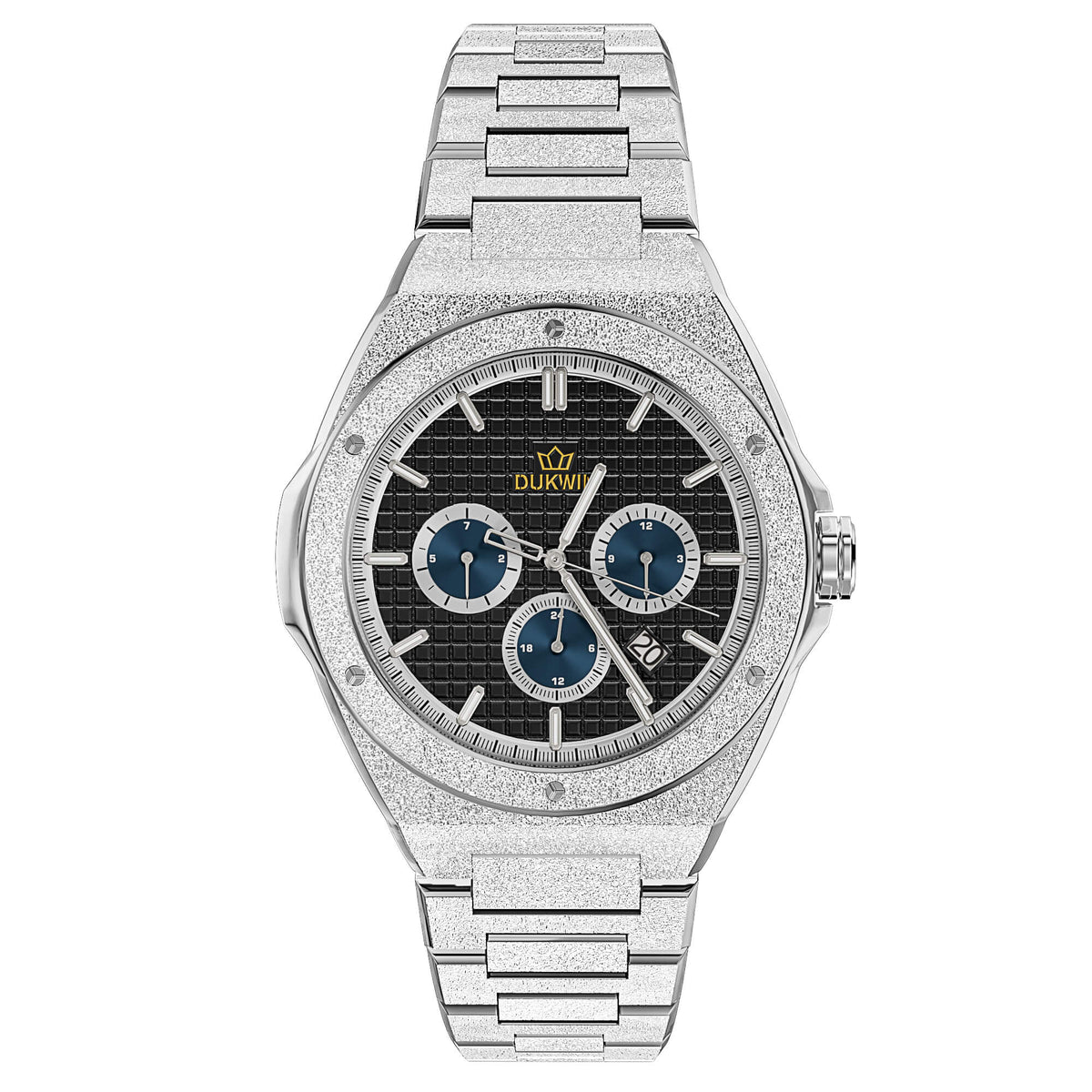 Regal Baron - Montre automatique Miyota 9120 pour homme, cadran noir en acier à texture givrée étincelante