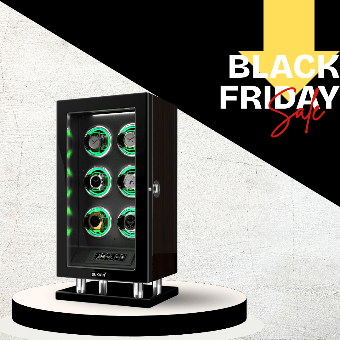 Special Edition- 6 Watch Winder with Upgraded Fingerprint Entry RGB Light Mabuchi Motors