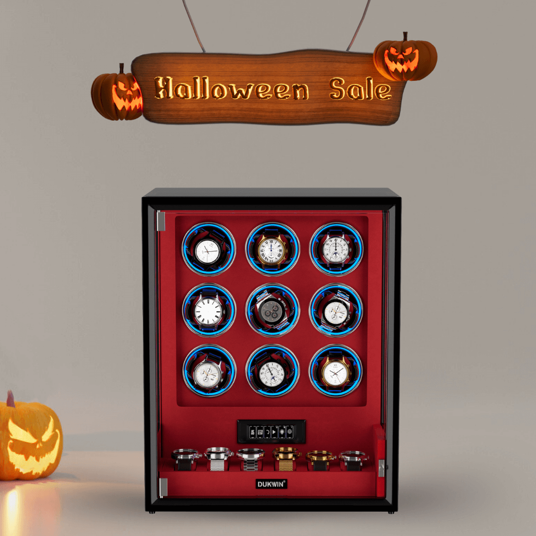 VIRTUOSO – Premium 9 Watch Winder with Fingerprint Lock & Extra Storage - Red