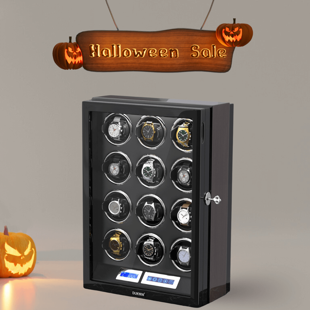 12 Watch Winder for Automatic Watches LCD Remote Control Quiet Mabuchi Motors Large Rotator