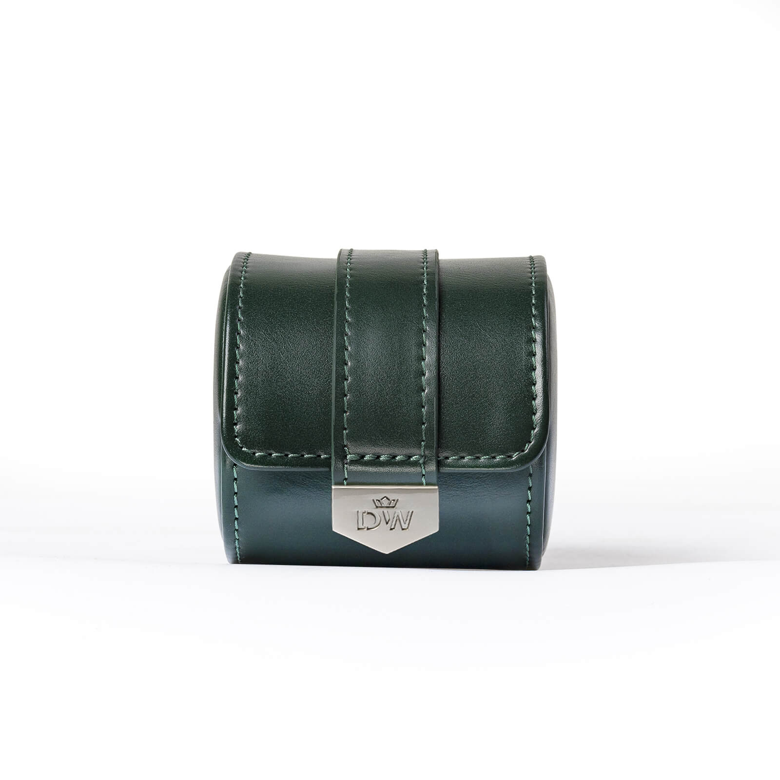 Vegan Leather Single Watch Roll Travel Case - Green