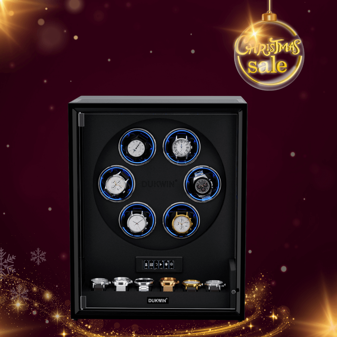 Verrouillage D'empreinte Digitale 3 Remontoirs De Montres Avec Télécommande LCD De Stockage Supplémentaire De 4 Montres - Noir